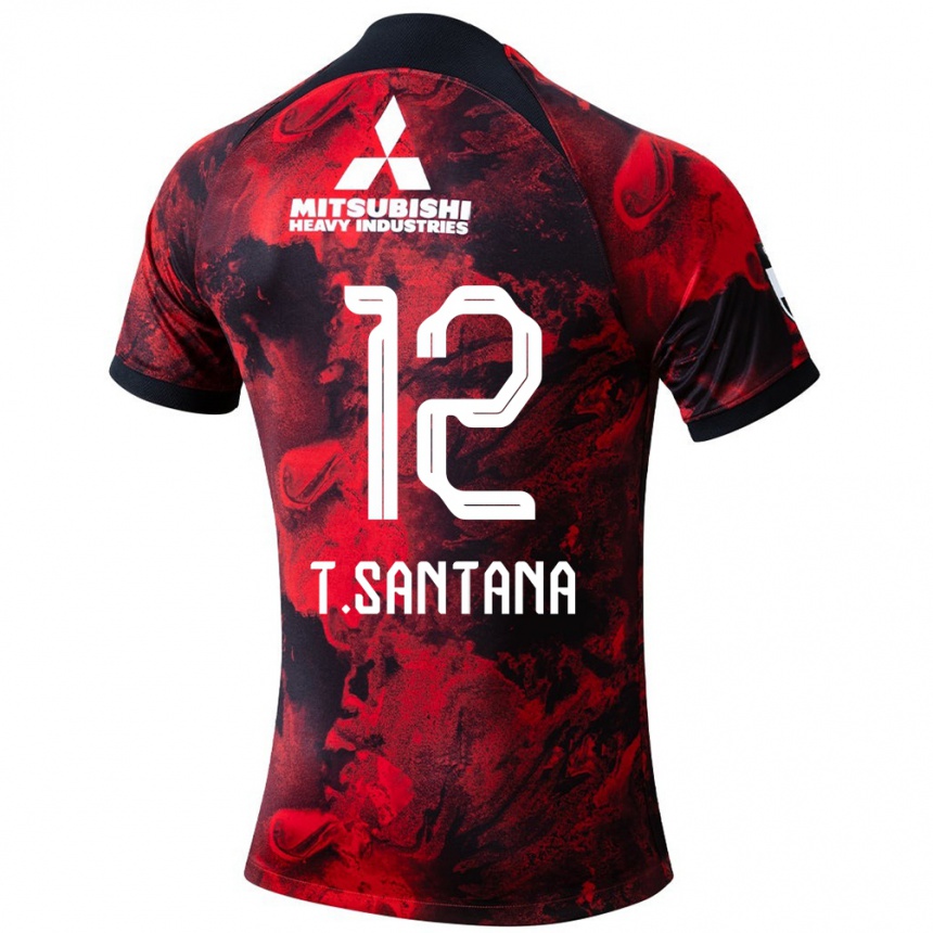 Niño Fútbol Camiseta Thiago #12 Negro Rojo 1ª Equipación 2024/25 México