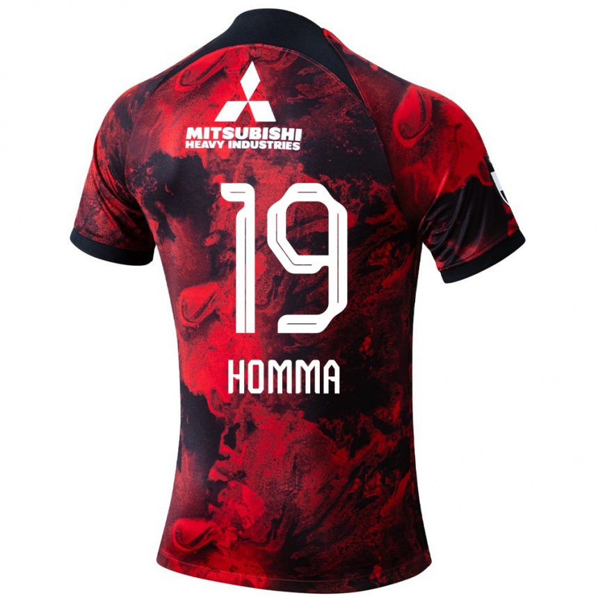 Niño Fútbol Camiseta Shion Homma #19 Negro Rojo 1ª Equipación 2024/25 México