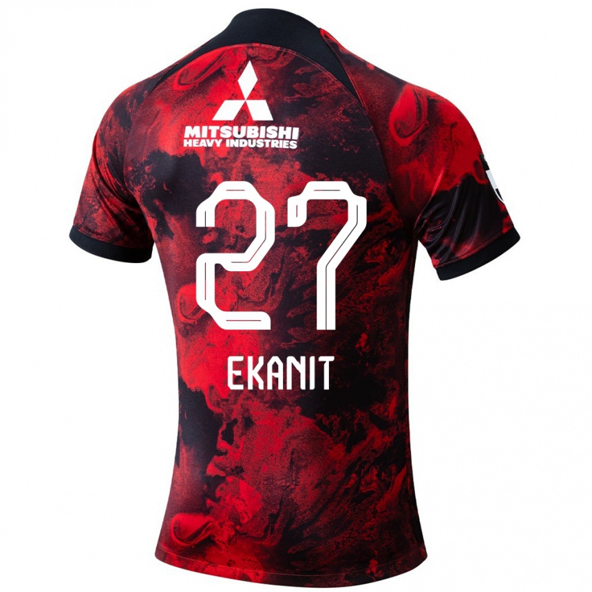 Niño Fútbol Camiseta Ekanit Panya #27 Negro Rojo 1ª Equipación 2024/25 México