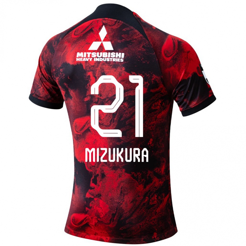 Niño Fútbol Camiseta Kei Mizukura #21 Negro Rojo 1ª Equipación 2024/25 México