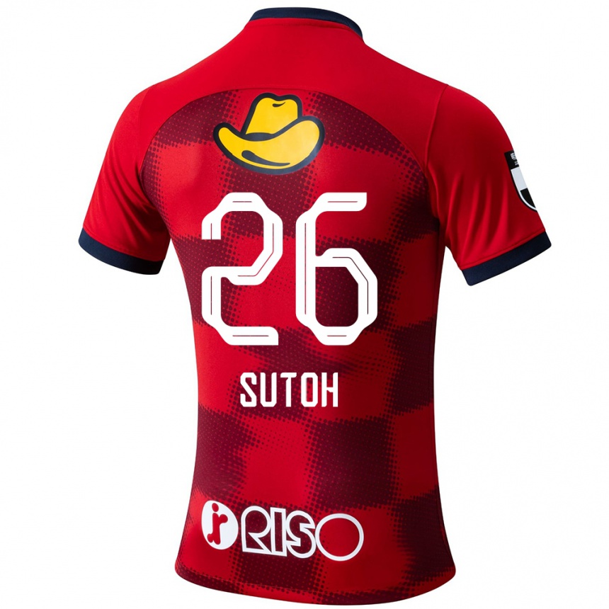 Niño Fútbol Camiseta Naoki Suto #26 Rojo Azul Blanco 1ª Equipación 2024/25 México