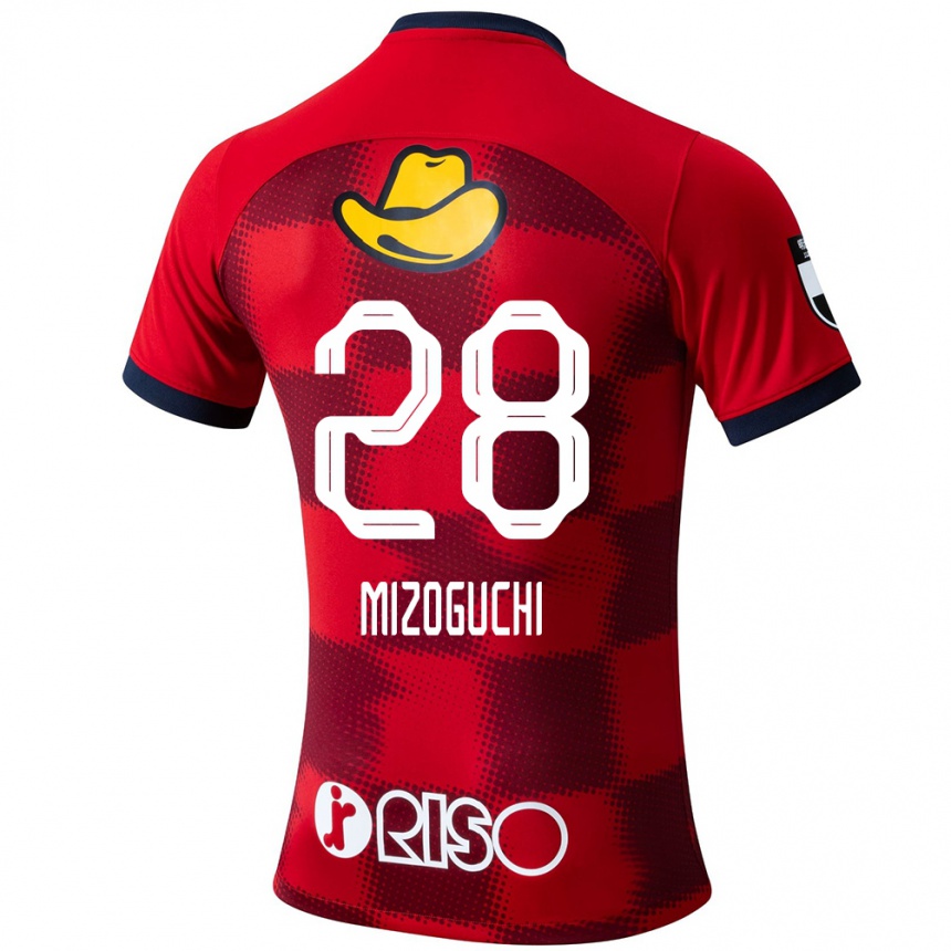 Niño Fútbol Camiseta Shuhei Mizoguchi #28 Rojo Azul Blanco 1ª Equipación 2024/25 México