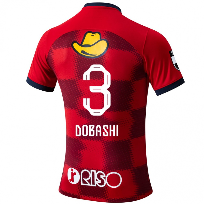 Niño Fútbol Camiseta Ryunosuke Dobashi #3 Rojo Azul Blanco 1ª Equipación 2024/25 México