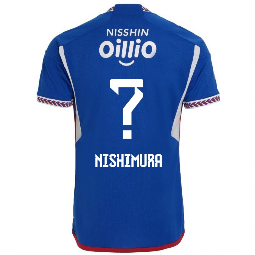 Niño Fútbol Camiseta Takuma Nishimura #0 Azul Blanco Rojo 1ª Equipación 2024/25 México