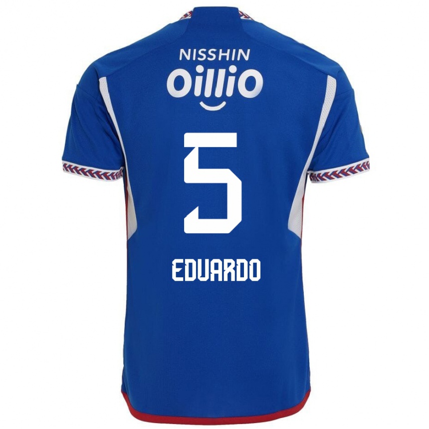 Niño Fútbol Camiseta Eduardo #5 Azul Blanco Rojo 1ª Equipación 2024/25 México