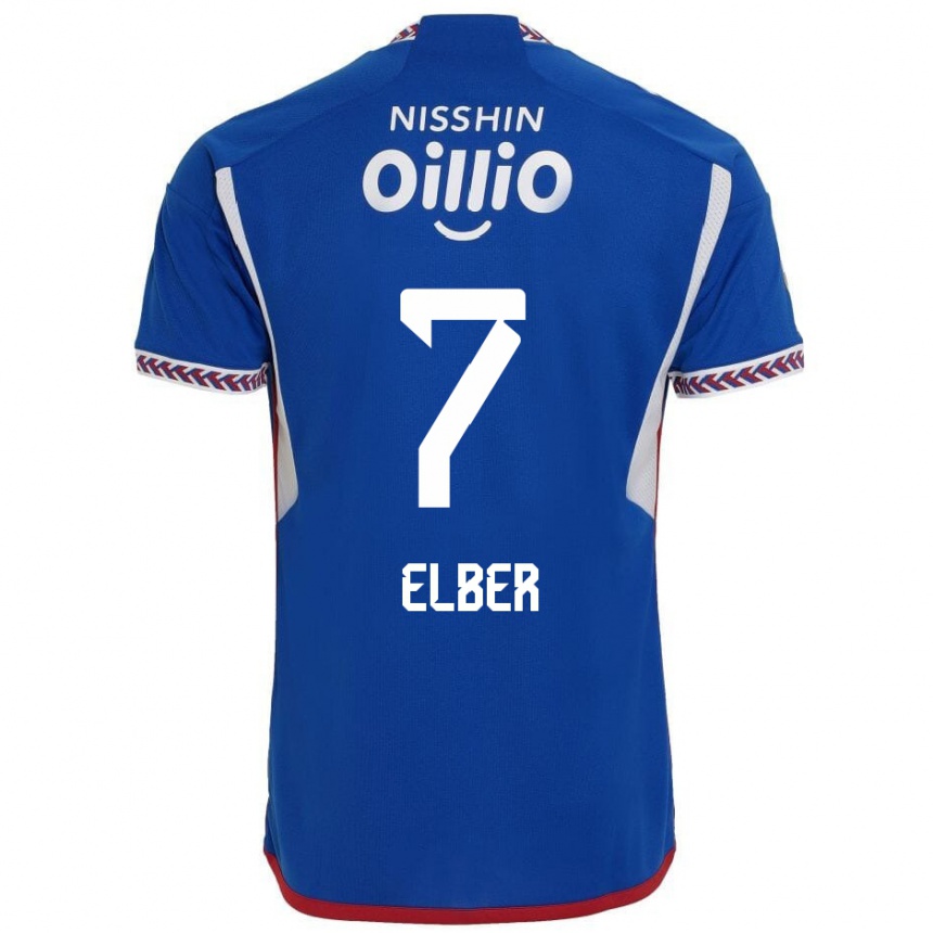 Niño Fútbol Camiseta Élber #7 Azul Blanco Rojo 1ª Equipación 2024/25 México