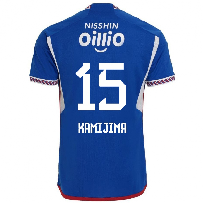 Niño Fútbol Camiseta Takumi Kamijima #15 Azul Blanco Rojo 1ª Equipación 2024/25 México