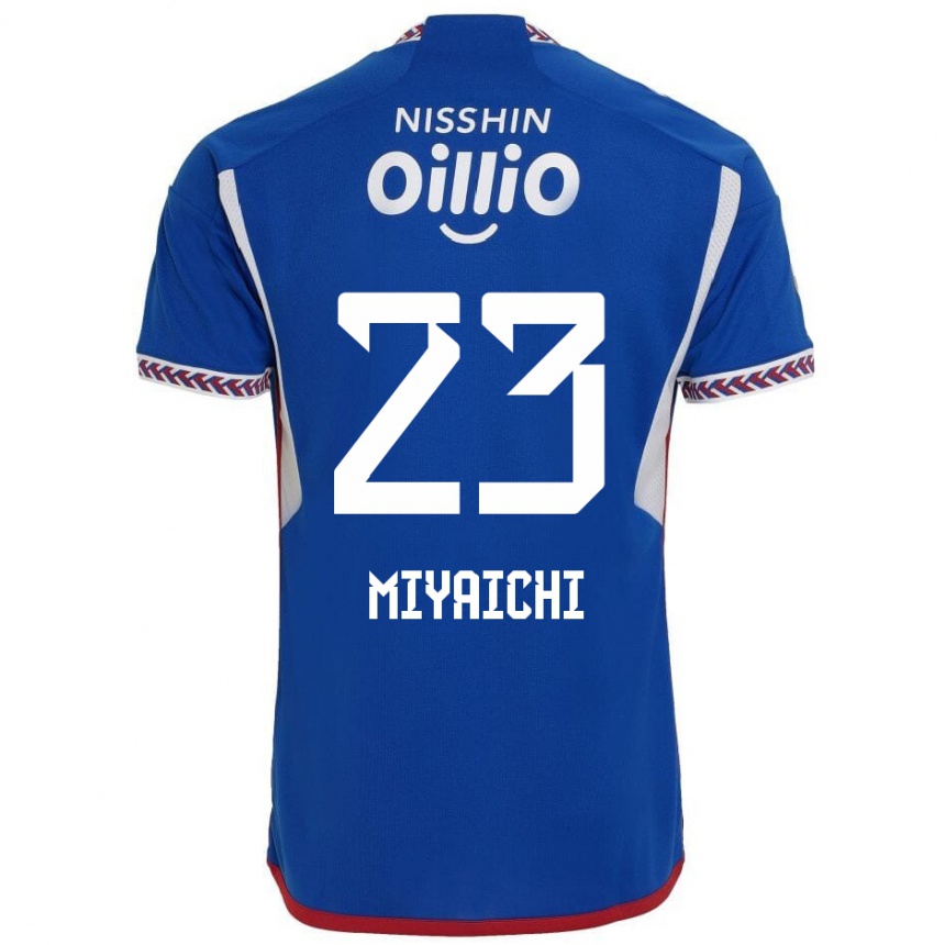 Niño Fútbol Camiseta Ryo Miyaichi #23 Azul Blanco Rojo 1ª Equipación 2024/25 México