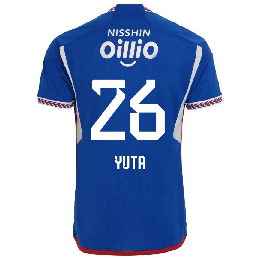 Niño Fútbol Camiseta Yuta Koike #26 Azul Blanco Rojo 1ª Equipación 2024/25 México