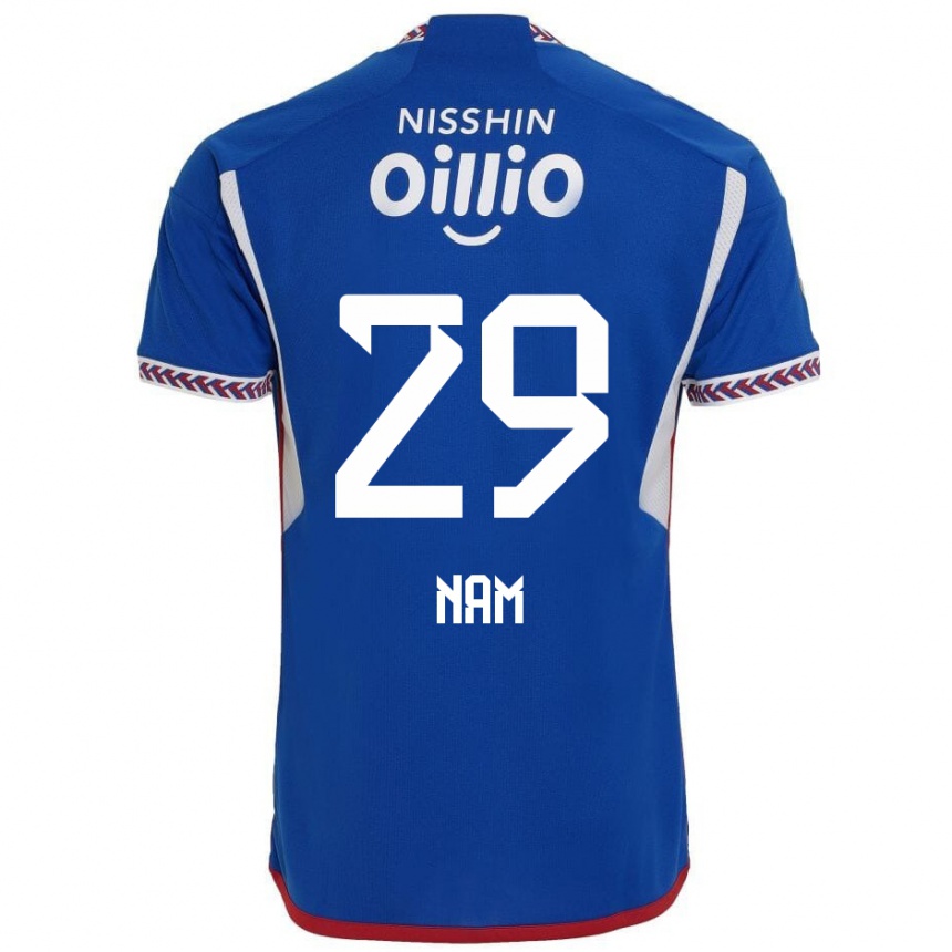 Niño Fútbol Camiseta Tae-Hee Nam #29 Azul Blanco Rojo 1ª Equipación 2024/25 México