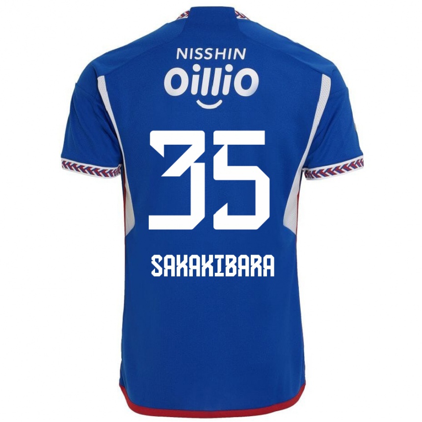 Niño Fútbol Camiseta Keigo Sakakibara #35 Azul Blanco Rojo 1ª Equipación 2024/25 México