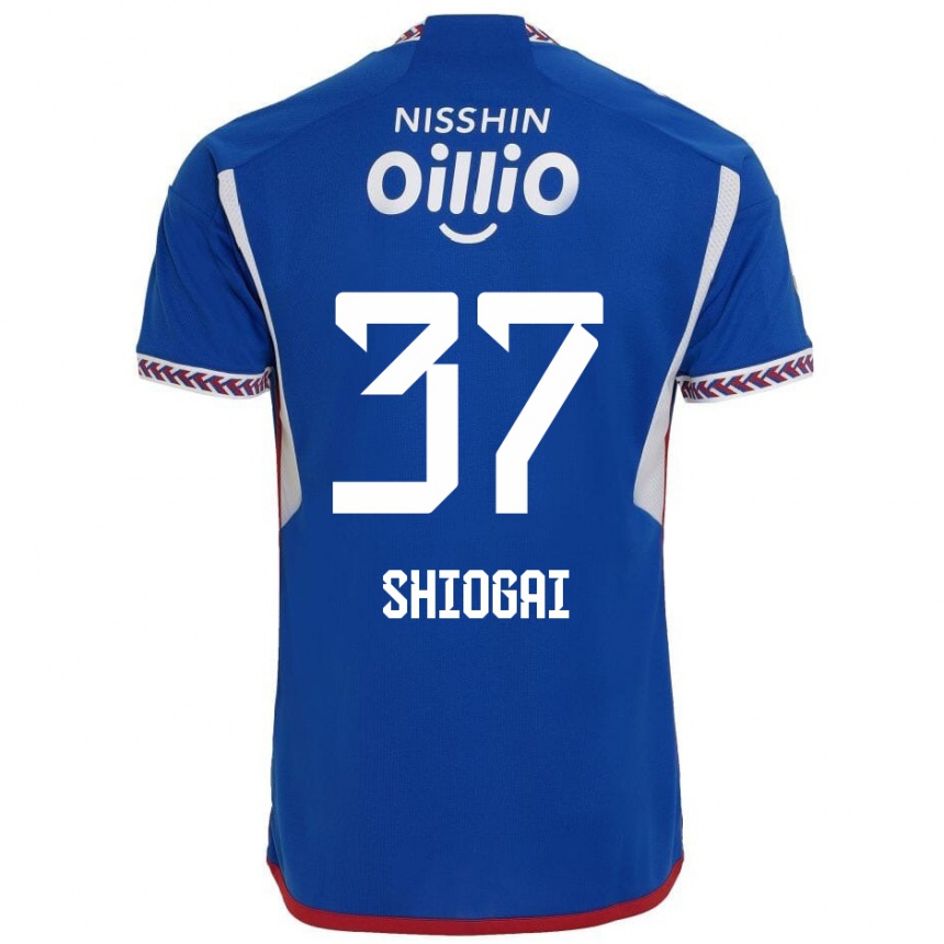 Niño Fútbol Camiseta Kento Shiogai #37 Azul Blanco Rojo 1ª Equipación 2024/25 México