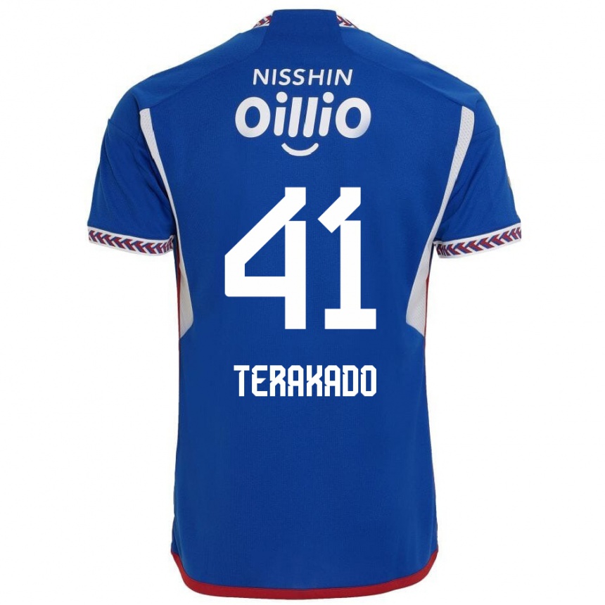 Niño Fútbol Camiseta Riku Terakado #41 Azul Blanco Rojo 1ª Equipación 2024/25 México