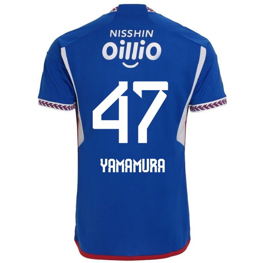 Niño Fútbol Camiseta Kazuya Yamamura #47 Azul Blanco Rojo 1ª Equipación 2024/25 México