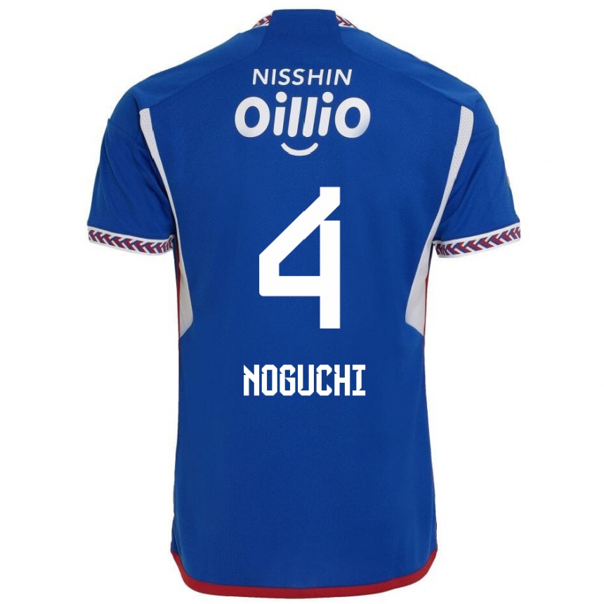 Niño Fútbol Camiseta Reno Noguchi #4 Azul Blanco Rojo 1ª Equipación 2024/25 México