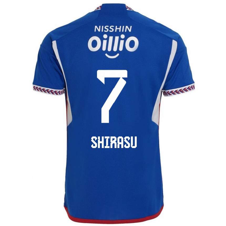 Niño Fútbol Camiseta Kento Shirasu #7 Azul Blanco Rojo 1ª Equipación 2024/25 México