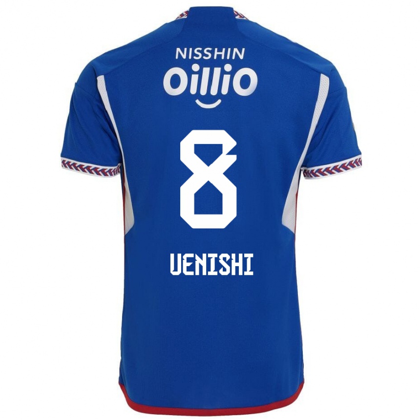 Niño Fútbol Camiseta Haruki Uenishi #8 Azul Blanco Rojo 1ª Equipación 2024/25 México