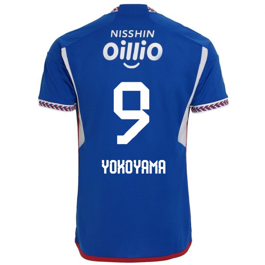 Niño Fútbol Camiseta Shunsuke Yokoyama #9 Azul Blanco Rojo 1ª Equipación 2024/25 México