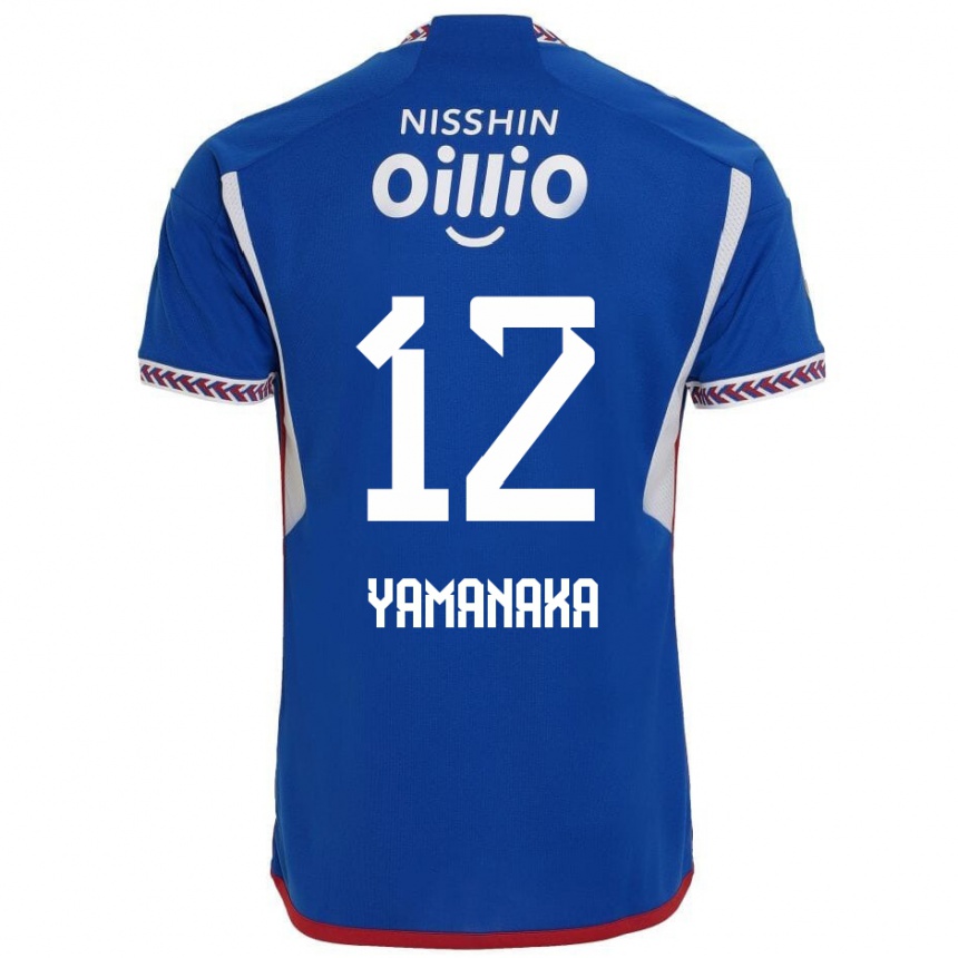 Niño Fútbol Camiseta Yuki Yamanaka #12 Azul Blanco Rojo 1ª Equipación 2024/25 México