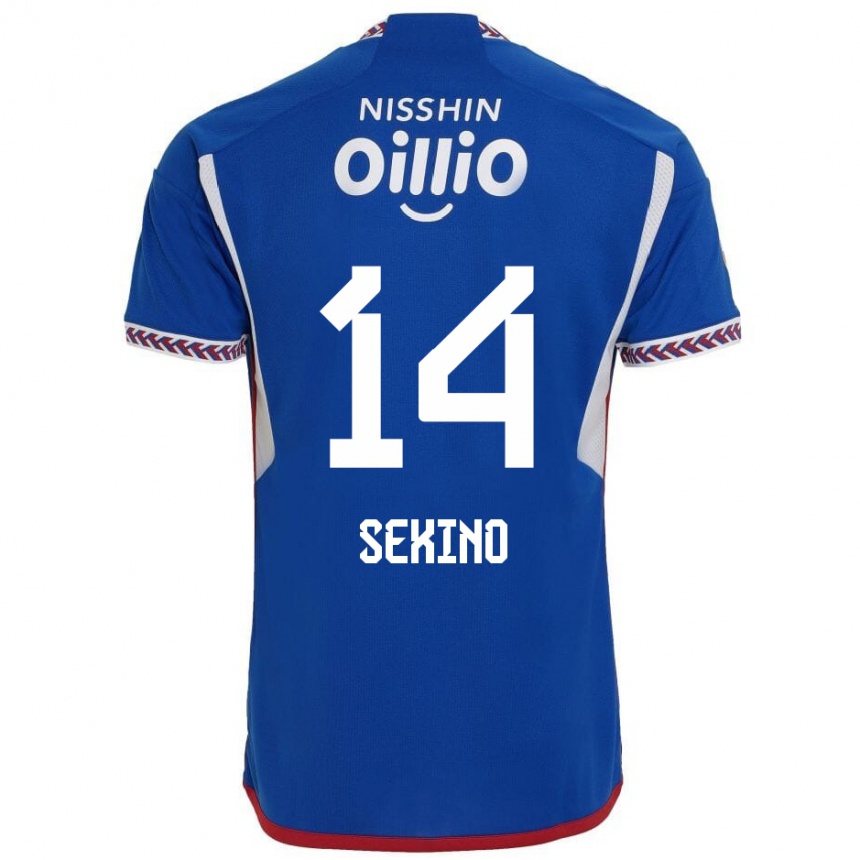 Niño Fútbol Camiseta Aiki Sekino #14 Azul Blanco Rojo 1ª Equipación 2024/25 México