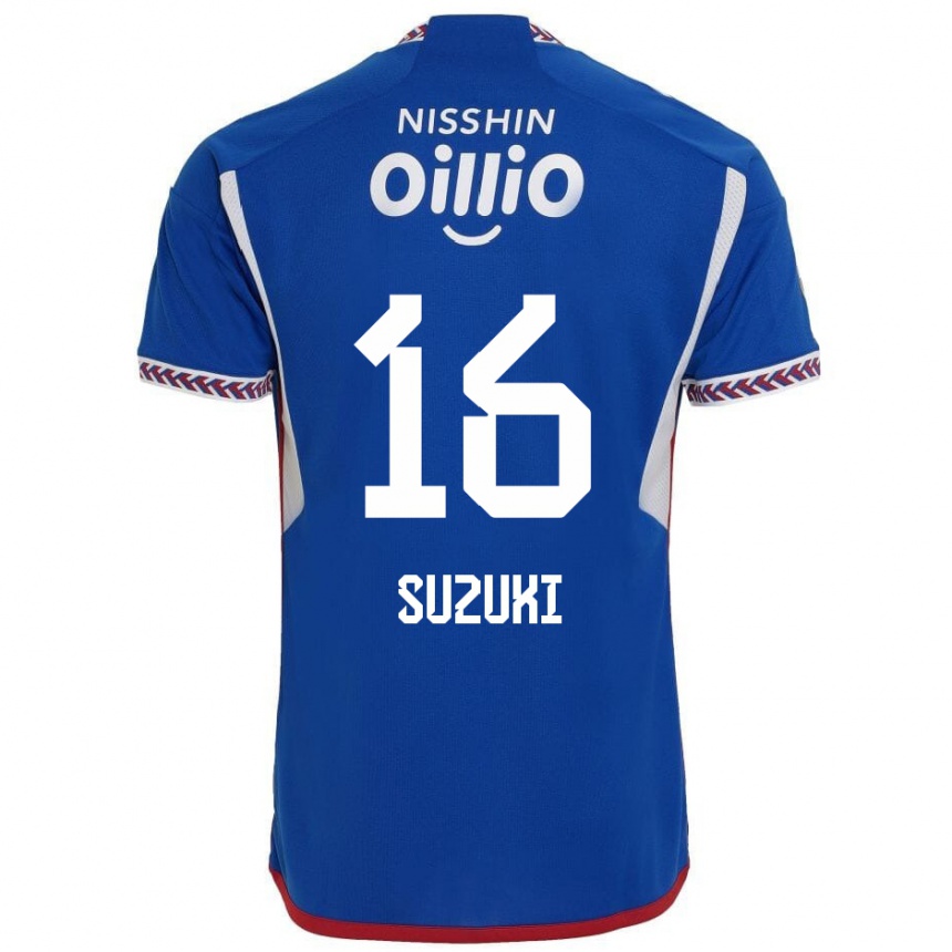 Niño Fútbol Camiseta Kai Suzuki #16 Azul Blanco Rojo 1ª Equipación 2024/25 México