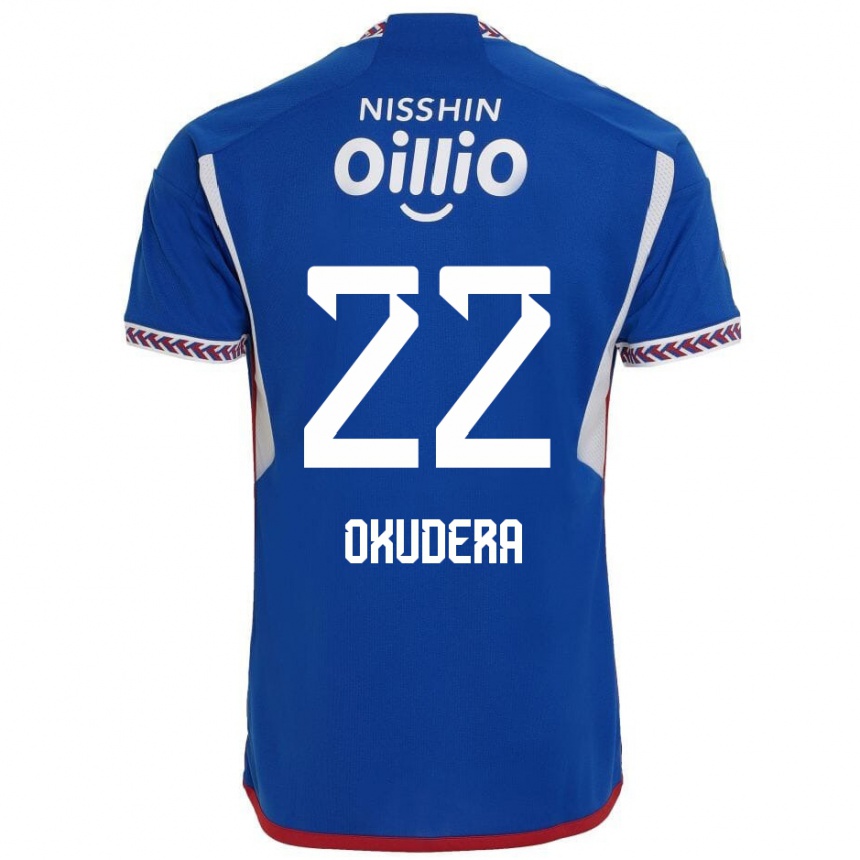 Niño Fútbol Camiseta Minato Okudera #22 Azul Blanco Rojo 1ª Equipación 2024/25 México