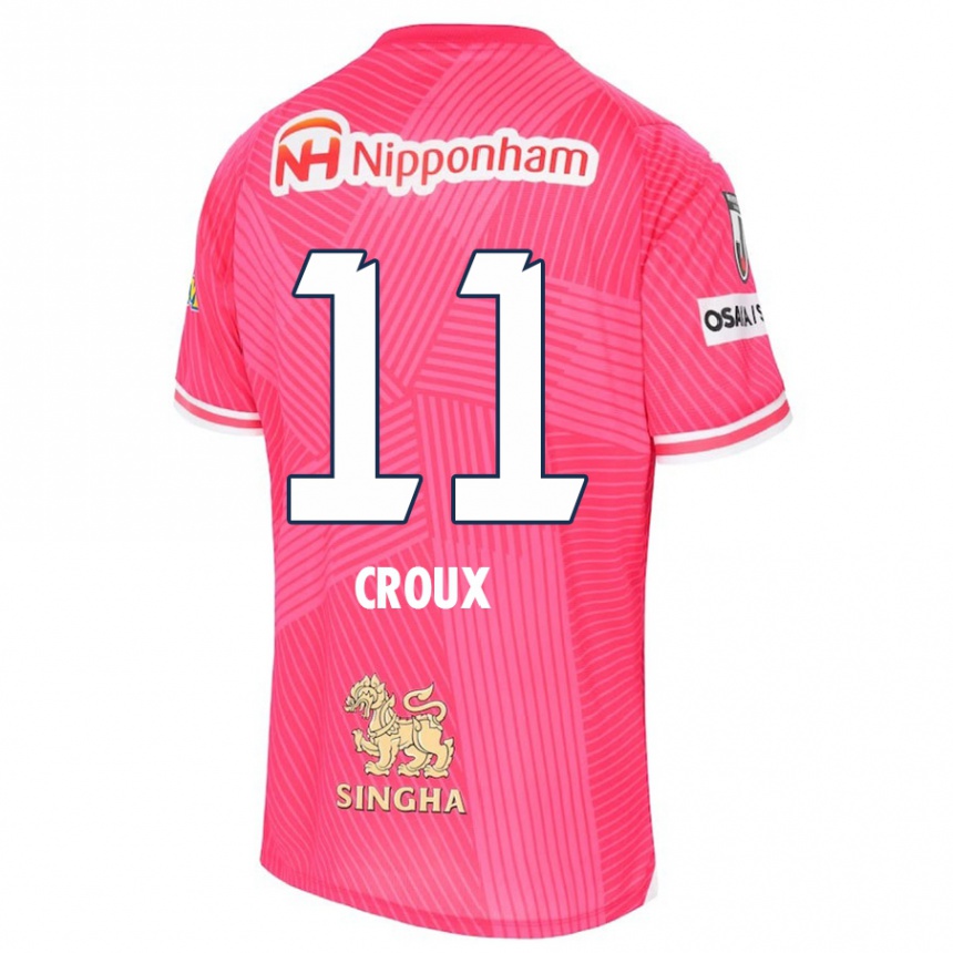 Niño Fútbol Camiseta Jordy Croux #11 Rosa Blanco 1ª Equipación 2024/25 México