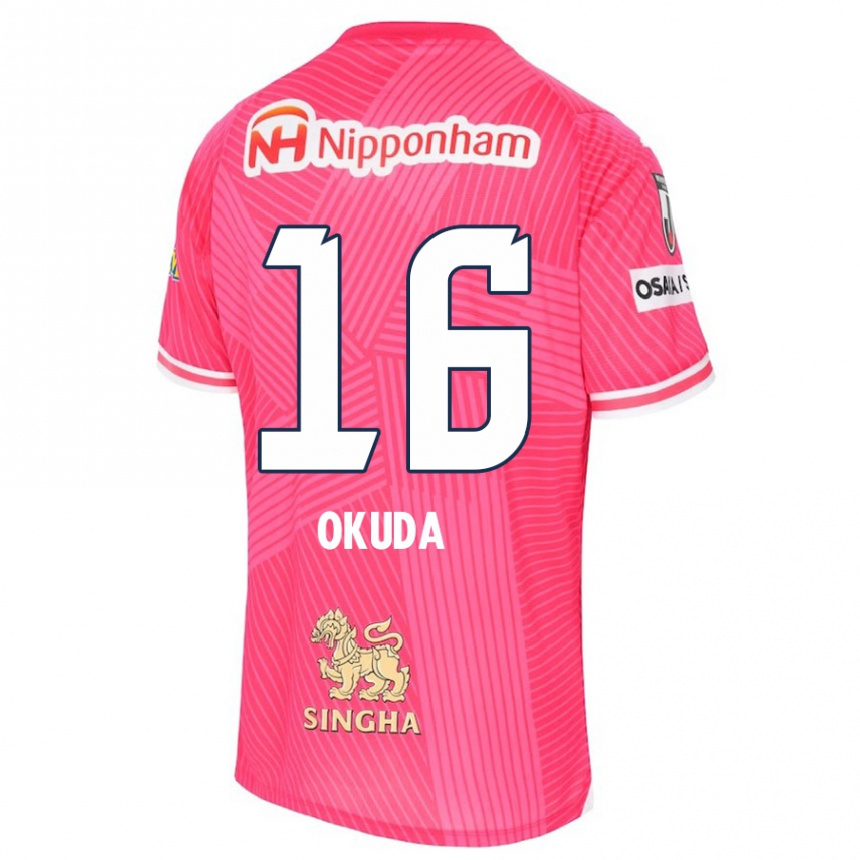 Niño Fútbol Camiseta Hayato Okuda #16 Rosa Blanco 1ª Equipación 2024/25 México