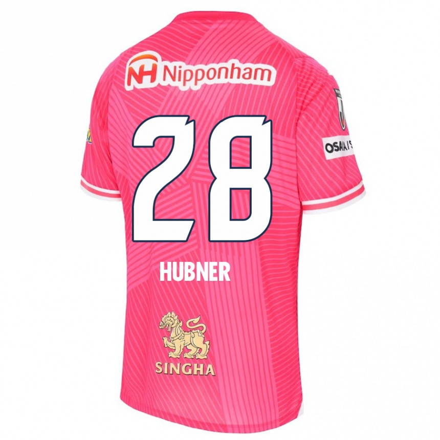 Niño Fútbol Camiseta Justin Hubner #28 Rosa Blanco 1ª Equipación 2024/25 México