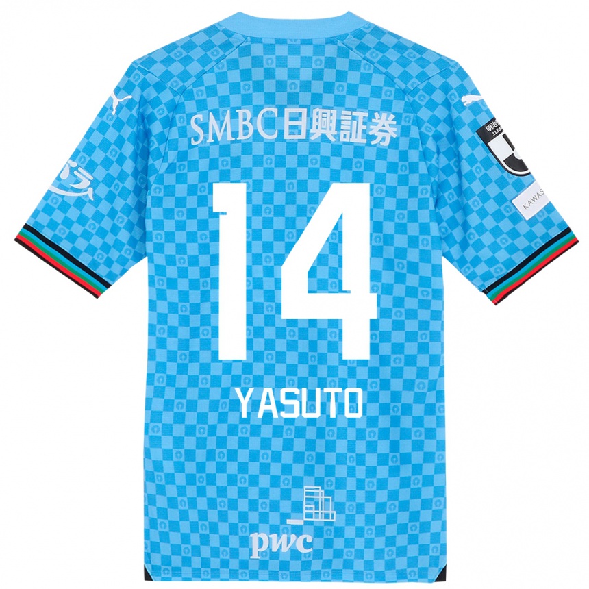 Niño Fútbol Camiseta Yasuto Wakizaka #14 Azul Celeste 1ª Equipación 2024/25 México