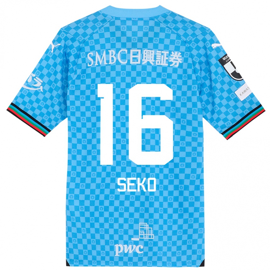 Niño Fútbol Camiseta Tatsuki Seko #16 Azul Celeste 1ª Equipación 2024/25 México