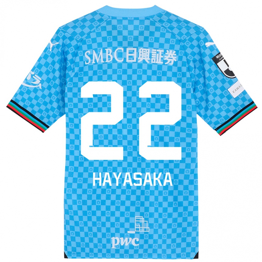 Niño Fútbol Camiseta Yuki Hayasaka #22 Azul Celeste 1ª Equipación 2024/25 México