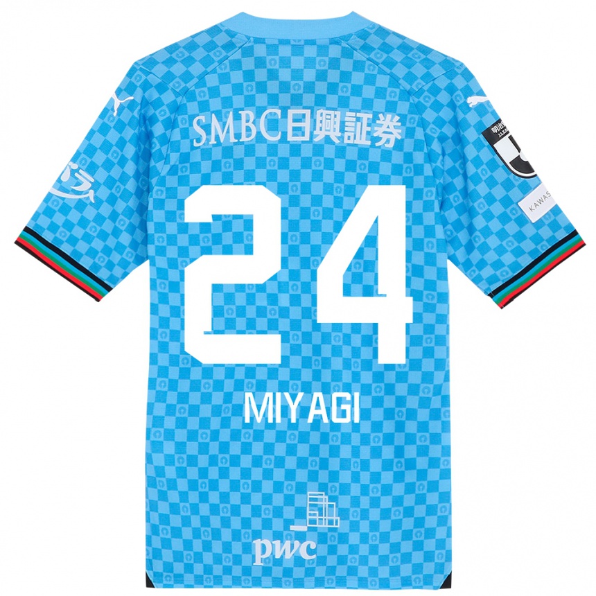 Niño Fútbol Camiseta Ten Miyagi #24 Azul Celeste 1ª Equipación 2024/25 México