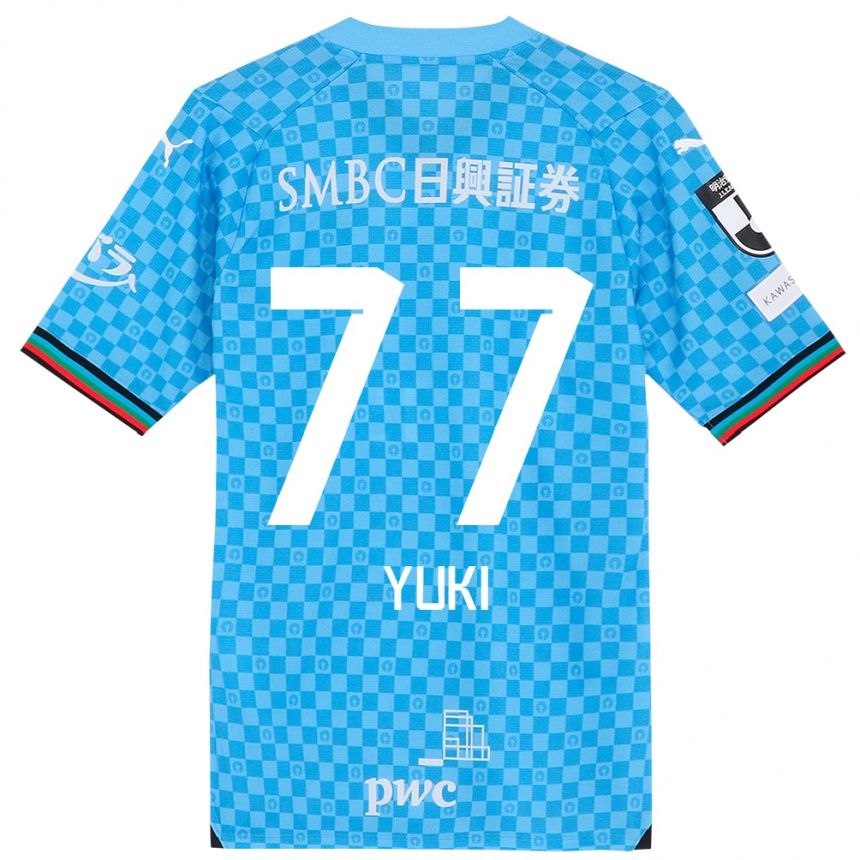 Niño Fútbol Camiseta Yuki Yamamoto #77 Azul Celeste 1ª Equipación 2024/25 México