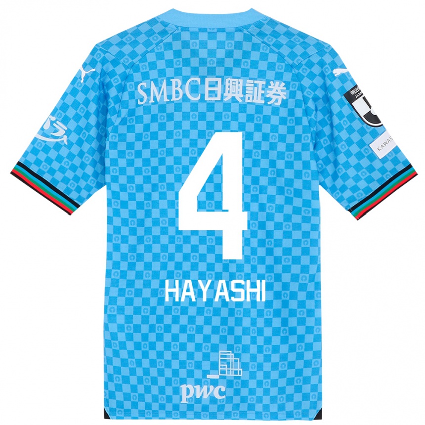 Niño Fútbol Camiseta Shunsuke Hayashi #4 Azul Celeste 1ª Equipación 2024/25 México