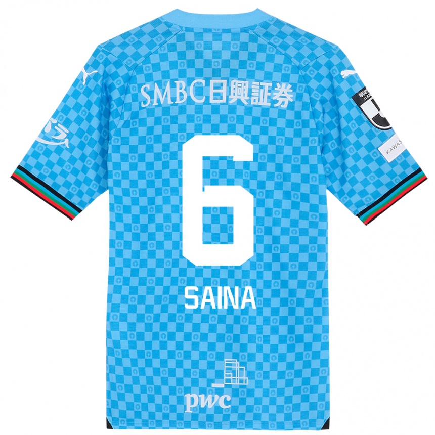 Niño Fútbol Camiseta Yuta Saina #6 Azul Celeste 1ª Equipación 2024/25 México