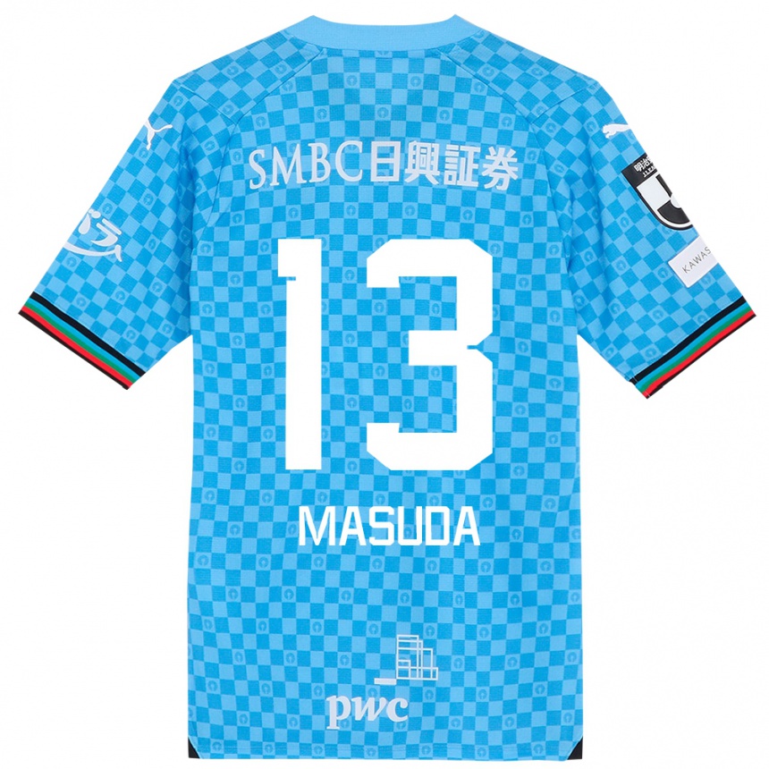 Niño Fútbol Camiseta Hinata Masuda #13 Azul Celeste 1ª Equipación 2024/25 México