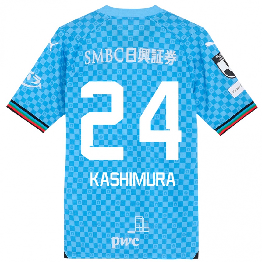 Niño Fútbol Camiseta Ryota Kashimura #24 Azul Celeste 1ª Equipación 2024/25 México