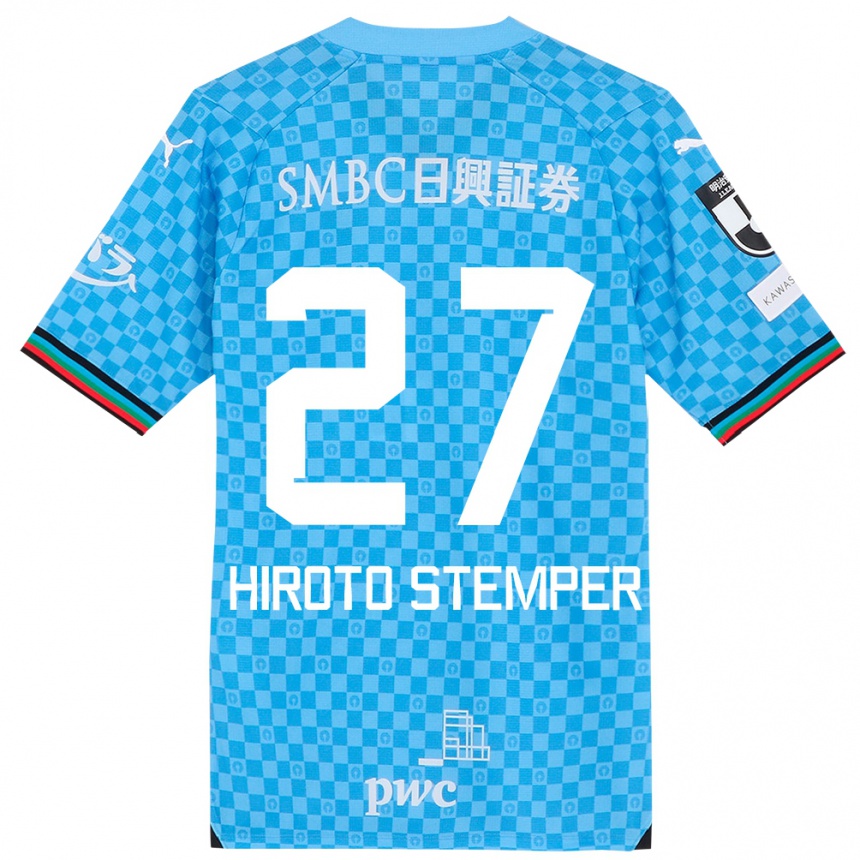 Niño Fútbol Camiseta Luka Hiroto Stemper #27 Azul Celeste 1ª Equipación 2024/25 México