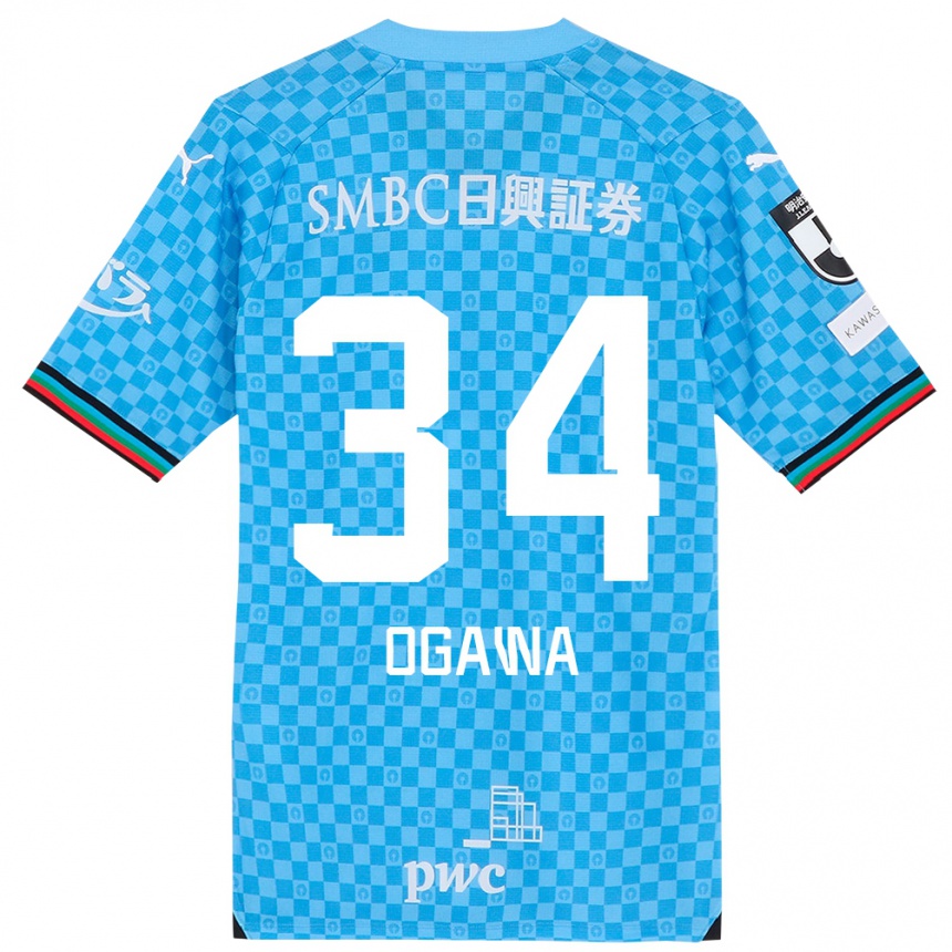 Niño Fútbol Camiseta Hiroto Ogawa #34 Azul Celeste 1ª Equipación 2024/25 México