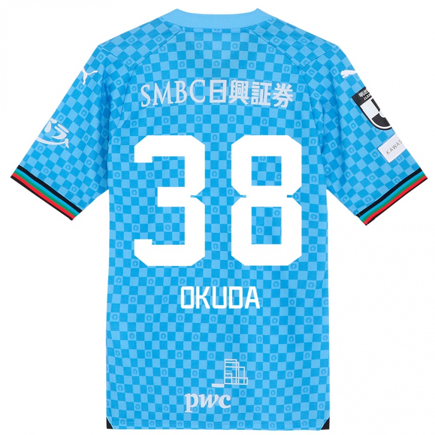 Niño Fútbol Camiseta Yuma Okuda #38 Azul Celeste 1ª Equipación 2024/25 México