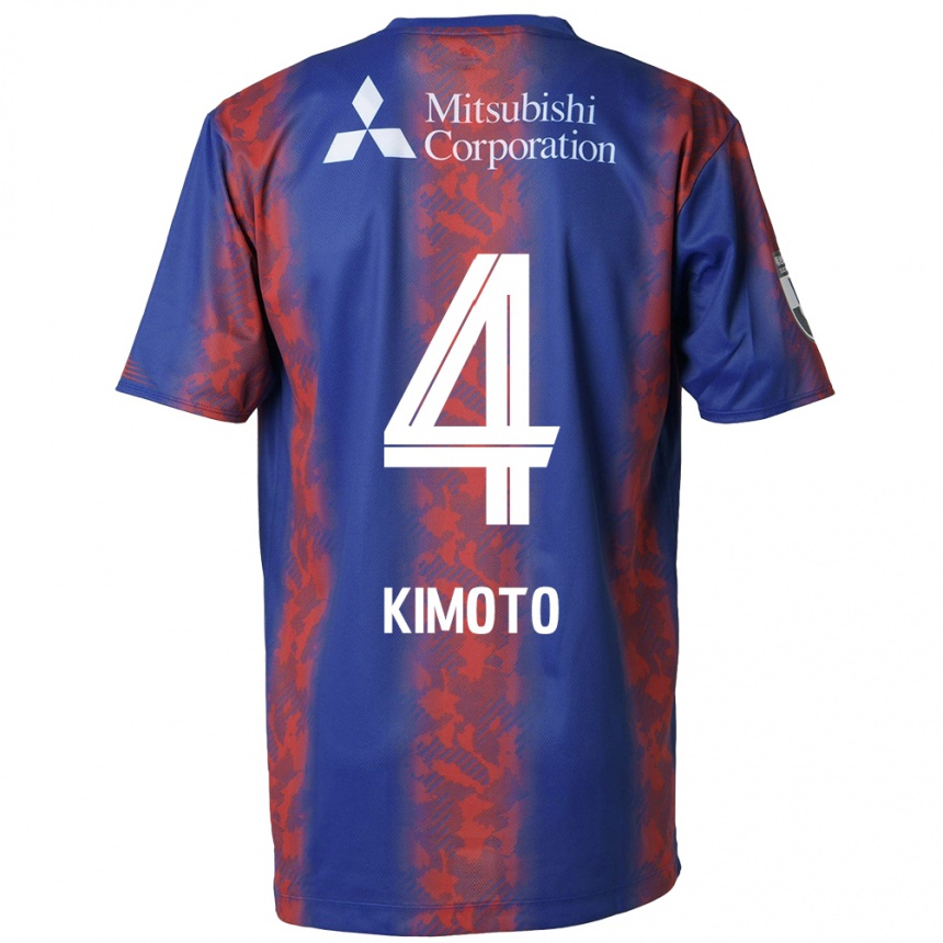 Niño Fútbol Camiseta Yasuki Kimoto #4 Azul Rojo 1ª Equipación 2024/25 México