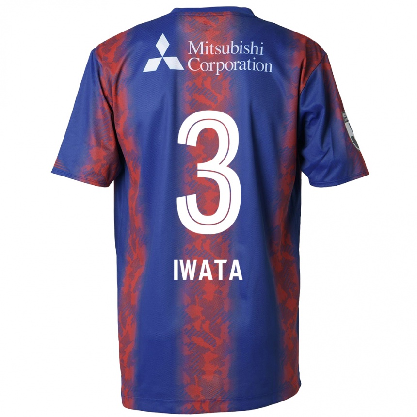 Niño Fútbol Camiseta Yuki Iwata #3 Azul Rojo 1ª Equipación 2024/25 México