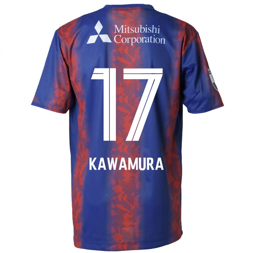 Niño Fútbol Camiseta Riku Kawamura #17 Azul Rojo 1ª Equipación 2024/25 México