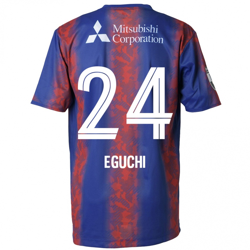 Niño Fútbol Camiseta Kaito Eguchi #24 Azul Rojo 1ª Equipación 2024/25 México