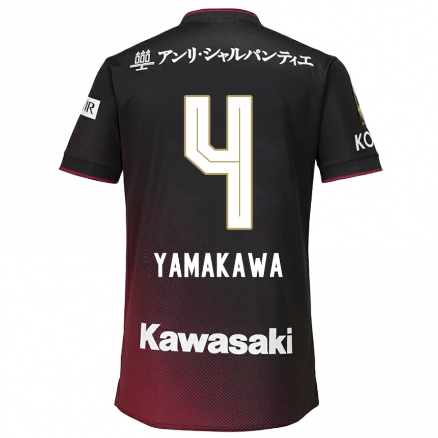 Niño Fútbol Camiseta Tetsushi Yamakawa #4 Negro Rojo 1ª Equipación 2024/25 México