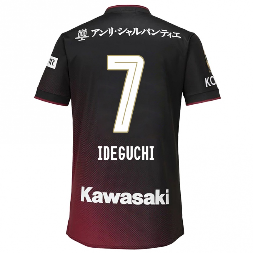 Niño Fútbol Camiseta Yosuke Ideguchi #7 Negro Rojo 1ª Equipación 2024/25 México