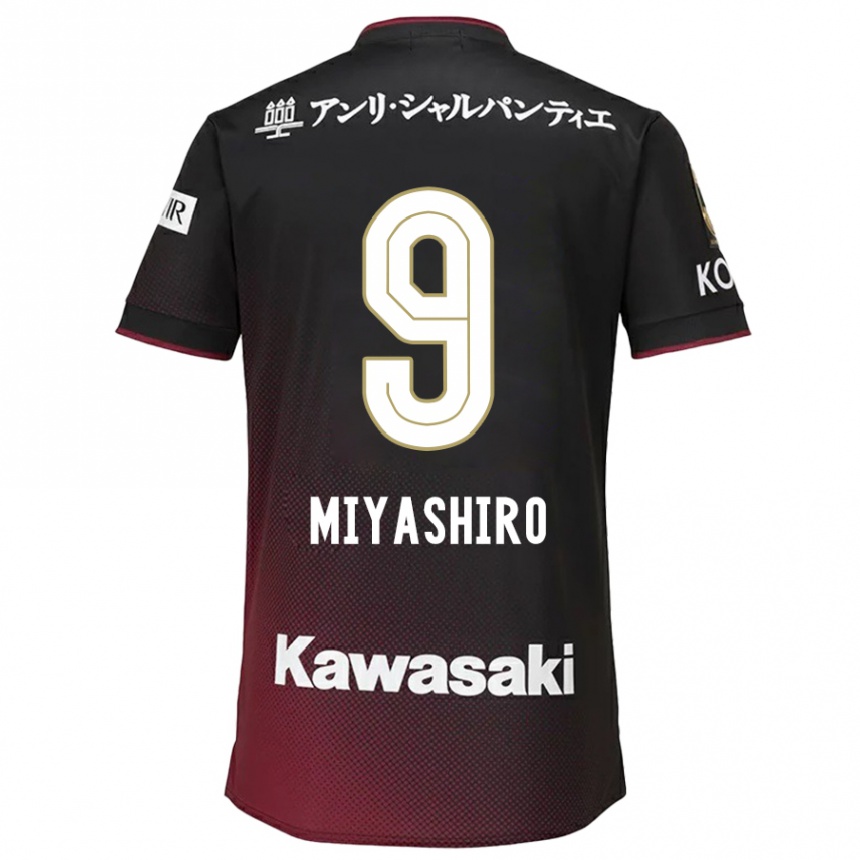 Niño Fútbol Camiseta Taisei Miyashiro #9 Negro Rojo 1ª Equipación 2024/25 México