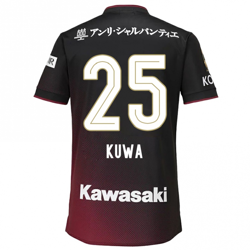 Niño Fútbol Camiseta Yuya Kuwasaki #25 Negro Rojo 1ª Equipación 2024/25 México