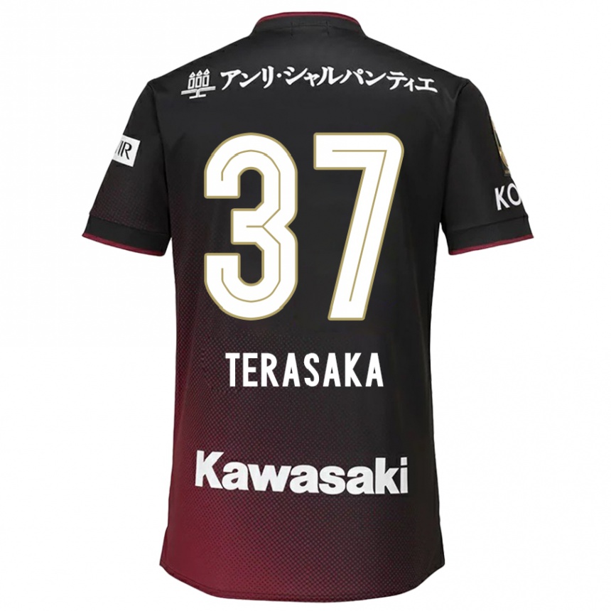 Niño Fútbol Camiseta Shogo Terasaka #37 Negro Rojo 1ª Equipación 2024/25 México